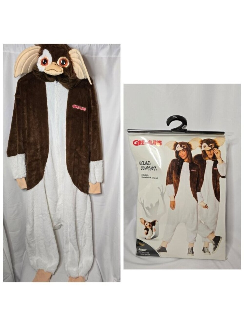 Adult Gizmo Halloween Costume Jumpsuit One Piece Gremlins- One Size Fits Most